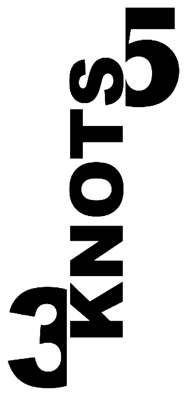 Another first version: Knots running vertically between a bold 3 and 5